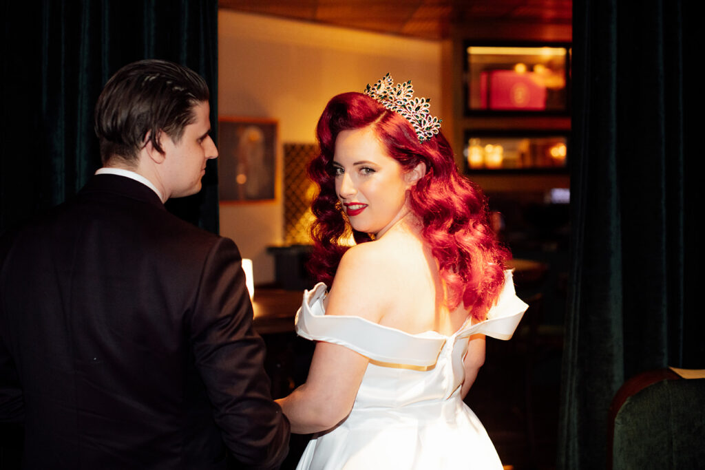 Nick and Noras cocktail bar, for a intimate wedding in Melbourne. Fun reception. Fun party wedding. candid wedding reception photos.