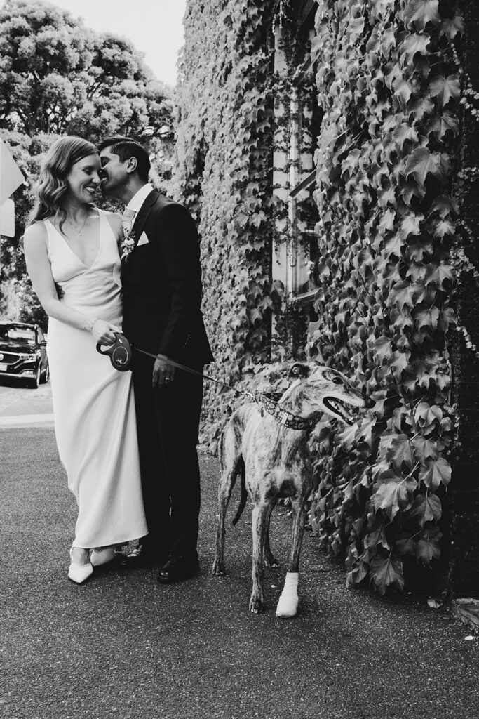 The village Grae Kew, small intimate wedding. Intimate wedding reception. Natural wedding photos. True colour wedding photography. 35mm wedding photography. Wedding photos with dogs.