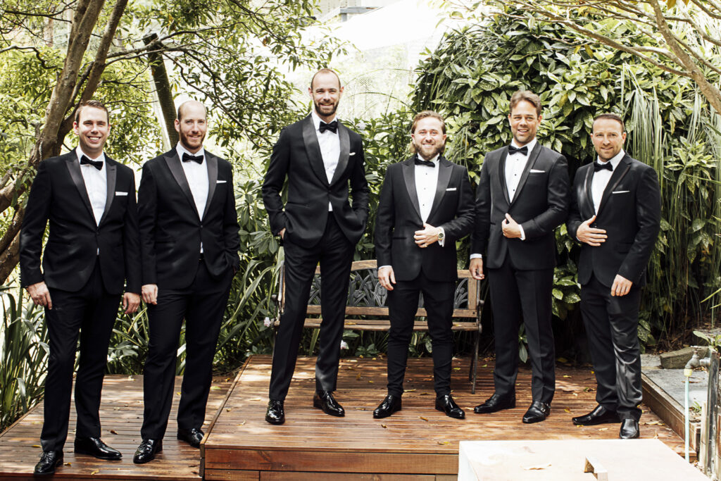 All the boys dressed in their suits ready for the wedding day