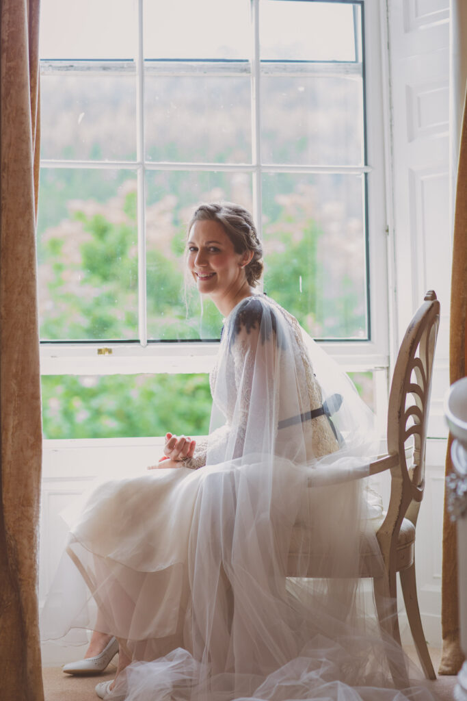 An image of Jennifer MacDonald as a bride on her wedding day. Image taken by Sam Brill