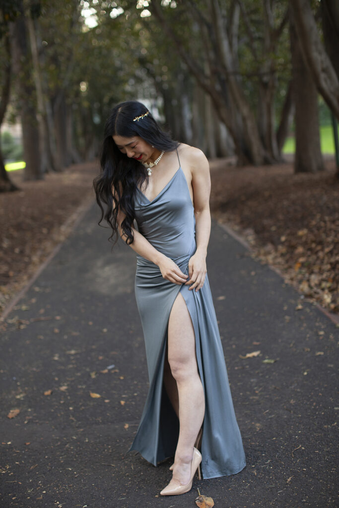 A Melbourne Elopement followed by a  Panama Dining Room Wedding. a Couple having wedding photos in Treasury gardens