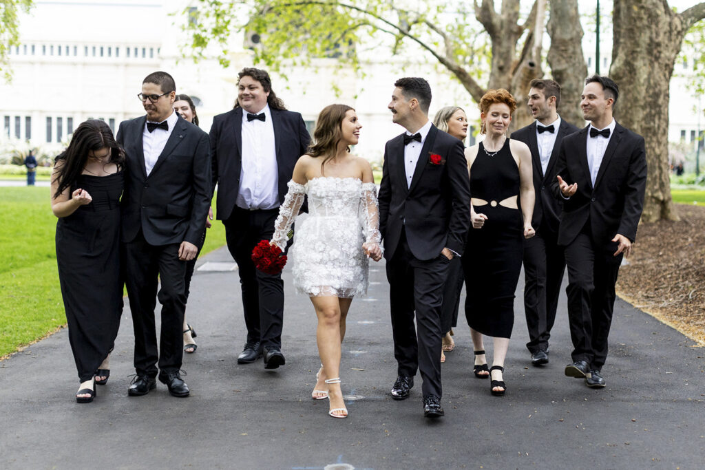 Wedding photos at carlton gardens in Melbourne