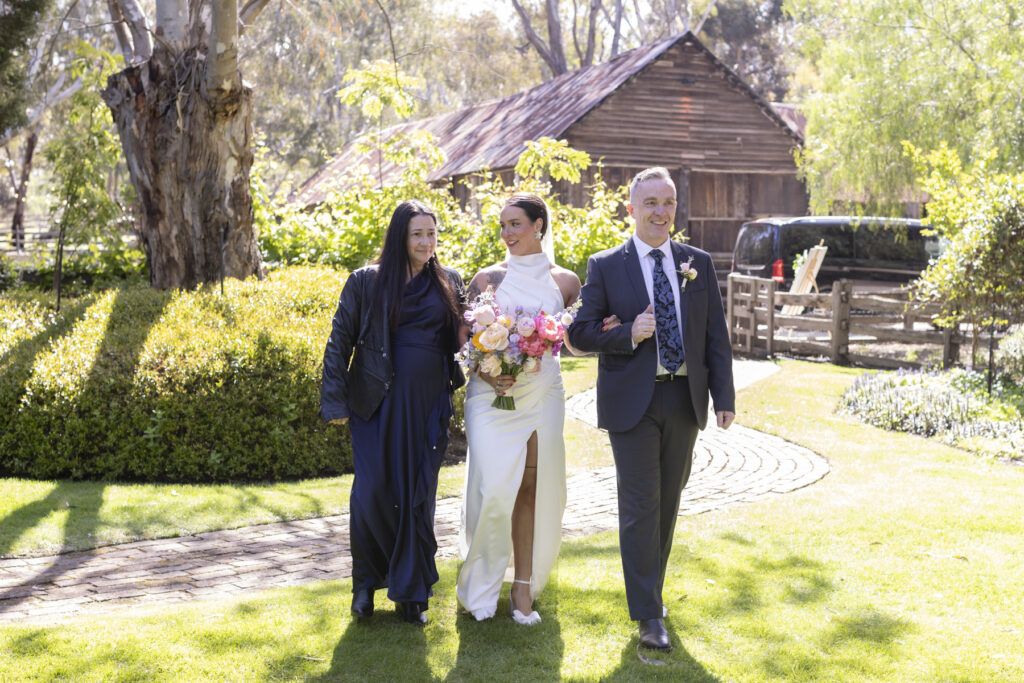 A wedding ceremony at Emu Botoom Homestead. Macedon Ranges Wedding photographer.