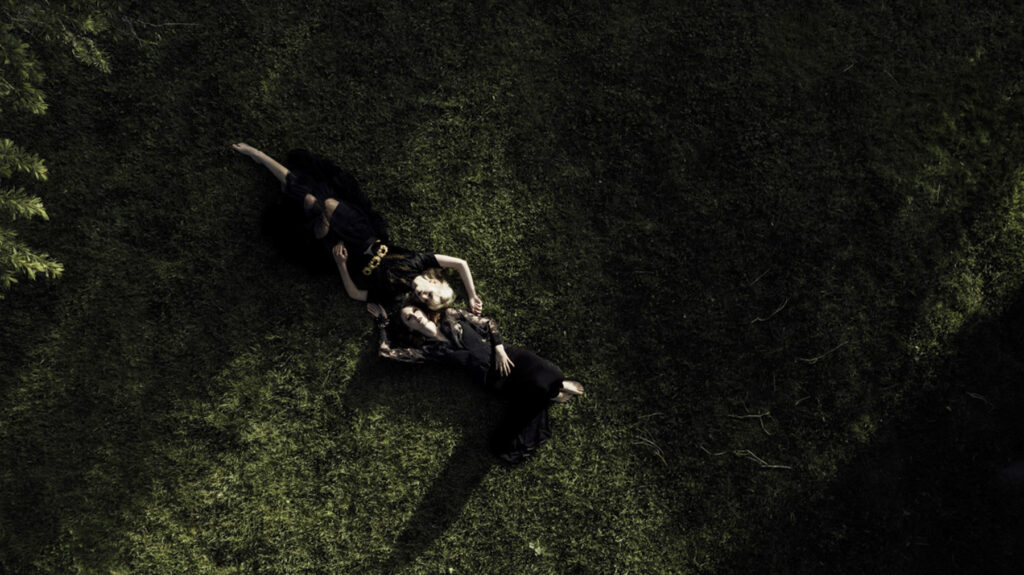 LGBTQI+ wedding in Macedon Ranges. Macedon ranges wedding photographer. Lesbian wedding in Dayelsford. Alternate wedding. Moody Wedding vibes. Dark Wedding dress. Witchy vibes