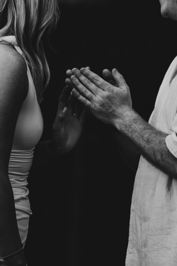 Black and white images of hands