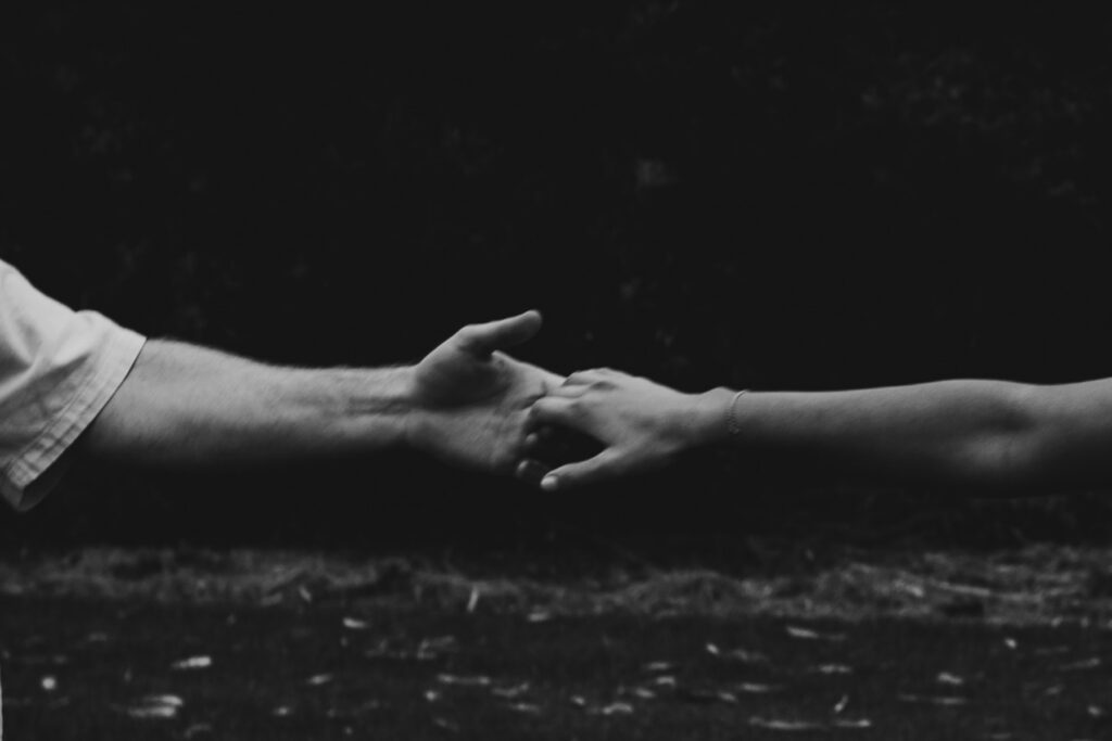 Black and white images of hands