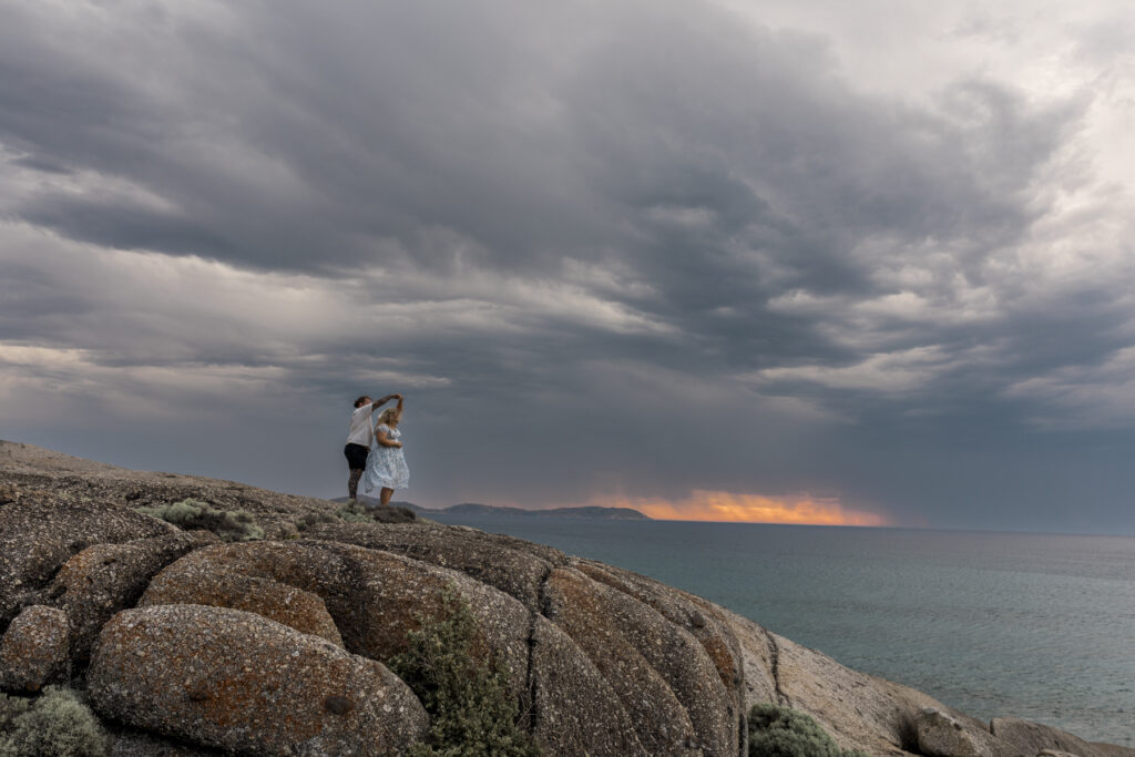 Wilsons Prom. Melbourne Proposal photographer. Wilsons prom photography. Engagement photos Wilsons Prom. Melbourne engagement photos. Stormy weather photos.