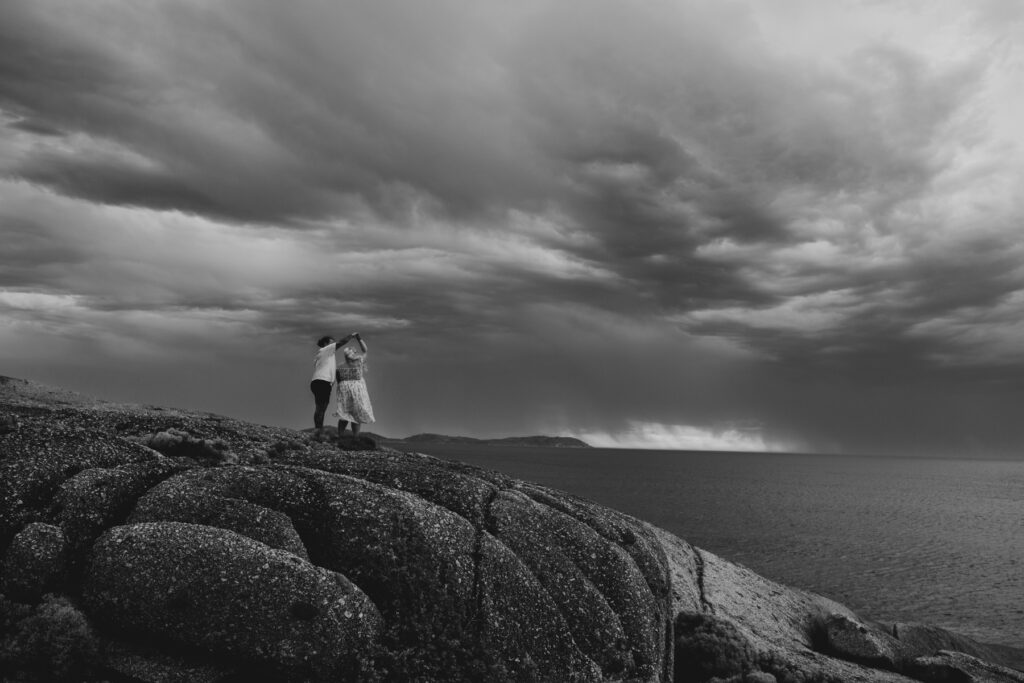 Wilsons Prom. Melbourne Proposal photographer. Wilsons prom photography. Engagement photos Wilsons Prom. Melbourne engagement photos. Stormy weather photos.