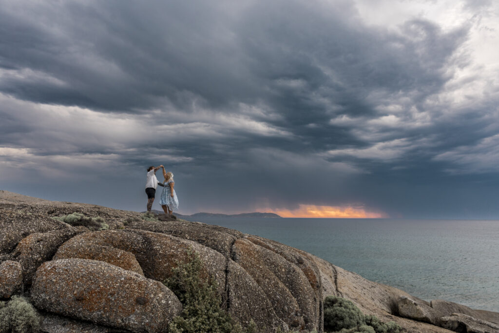 Wilsons Prom. Melbourne Proposal photographer. Wilsons prom photography. Engagement photos Wilsons Prom. Melbourne engagement photos. Stormy weather photos.