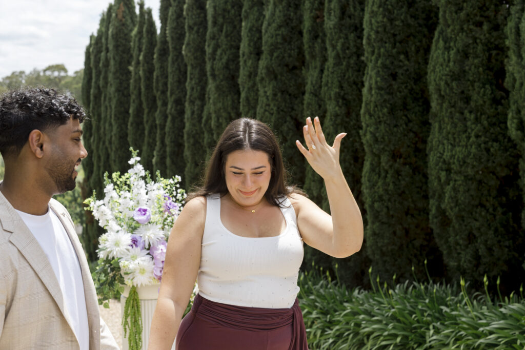 Melbourne Proposal Photography, Yarra Valley proposal. Engagement photos in Yarra Valley. Yarra Valley. Proposal in Melbourne. Cinimatic photography. Winery. pietro gallus estate