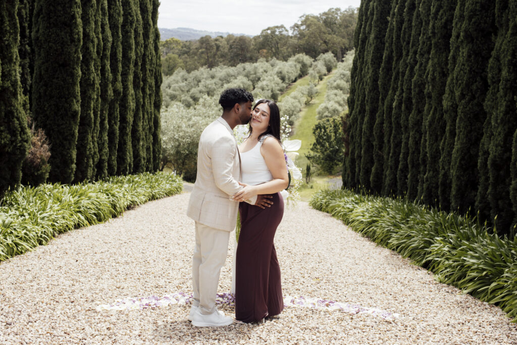 Melbourne Proposal Photography, Yarra Valley proposal. Engagement photos in Yarra Valley. Yarra Valley. Proposal in Melbourne. Cinimatic photography. Winery. pietro gallus estate