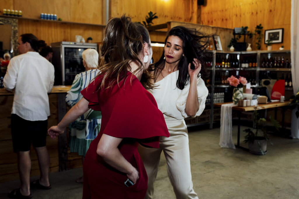 Gurneys' Cider Wedding guests dancing