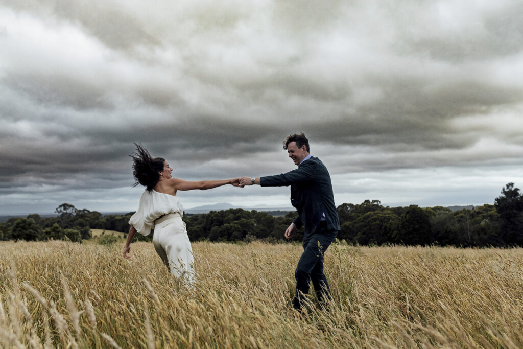 Gurneys' Cider Wedding bride and groom dancing